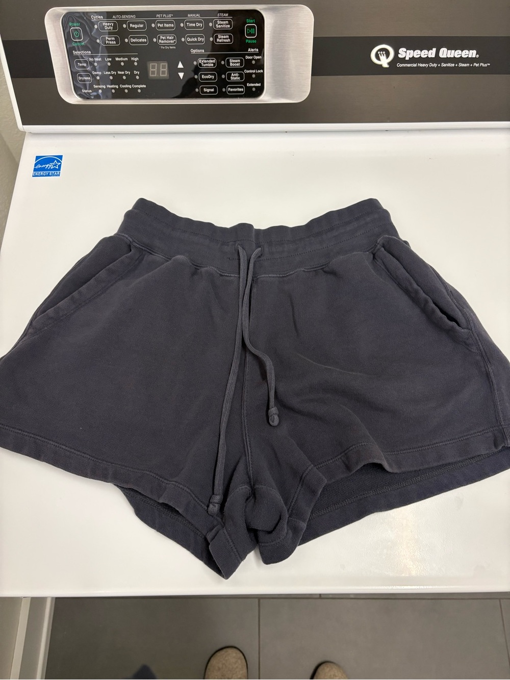 Vintage interloop pull on sweatshort dark navy